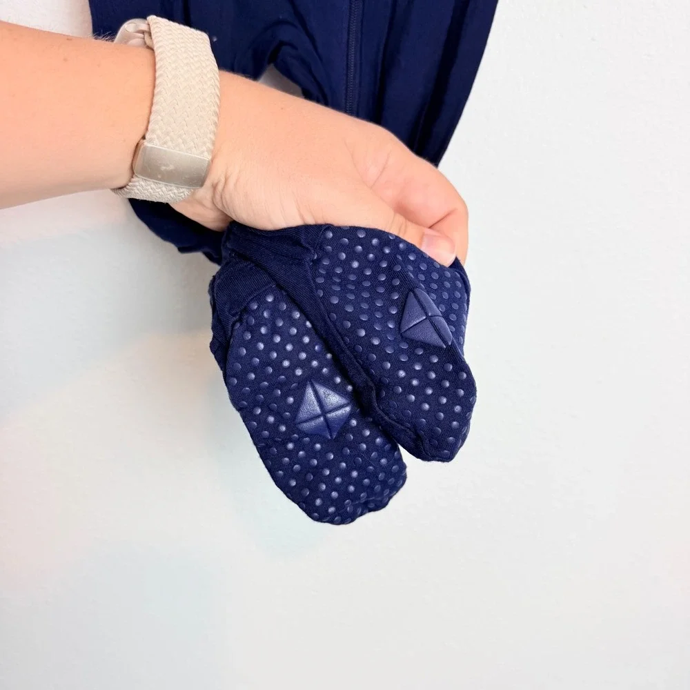 Kyte Baby Bamboo Rayon Zippered Footie Navy Blue Solid 6-12 Months Sleeper